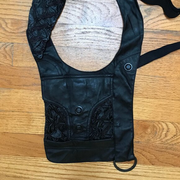 Lip Service Hybrid Cybergoth Steampunk Faux Leather Pocket OS - Picture 2 of 13